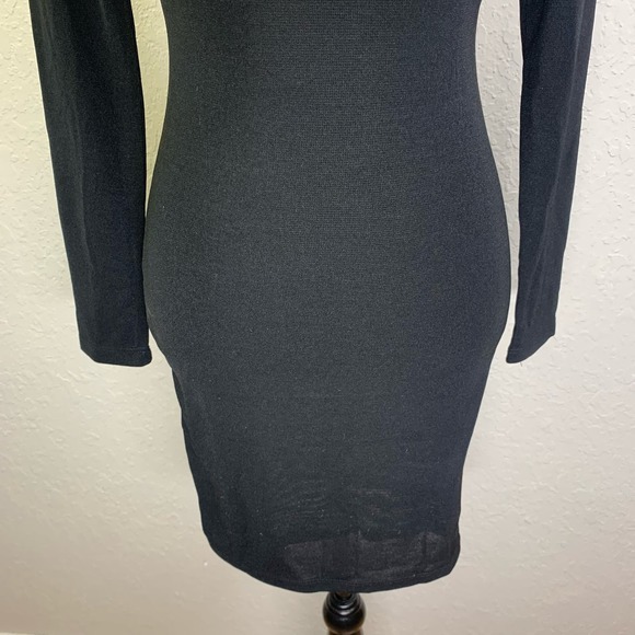 THAT'S SO FETCH Bodycon Turtle‎ Neck Open Back LBD Long Sleeve Dress NWT - Picture 3 of 13